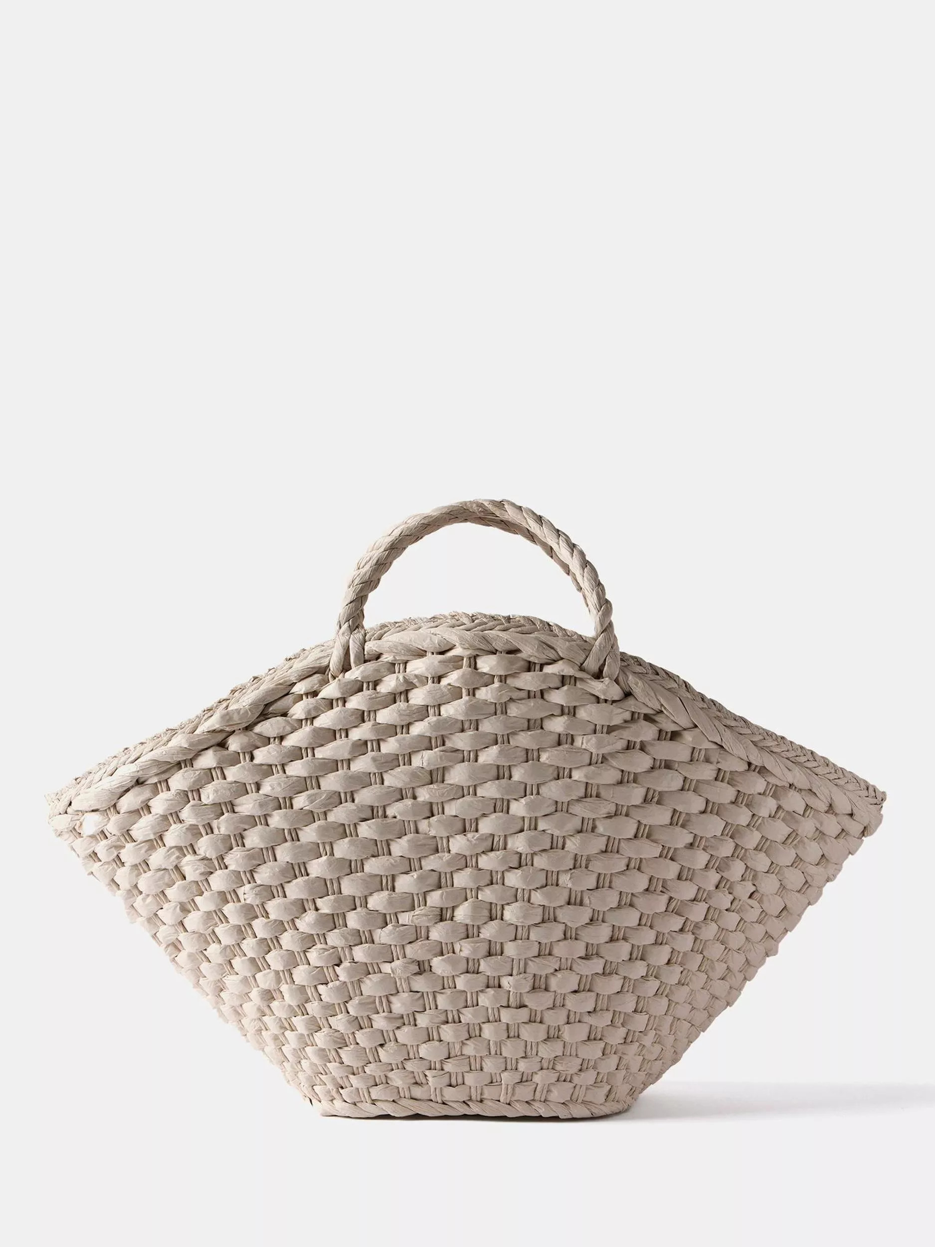 Mint Velvet Woven Wide Tote Bag, White | John Lewis (UK)