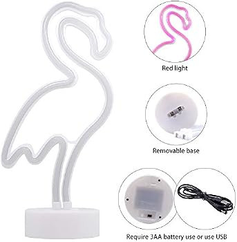 YiaMia Flamingo Neon Signs Light Party Supplies Kids' Room Decoration for Children Gifts | Amazon (US)