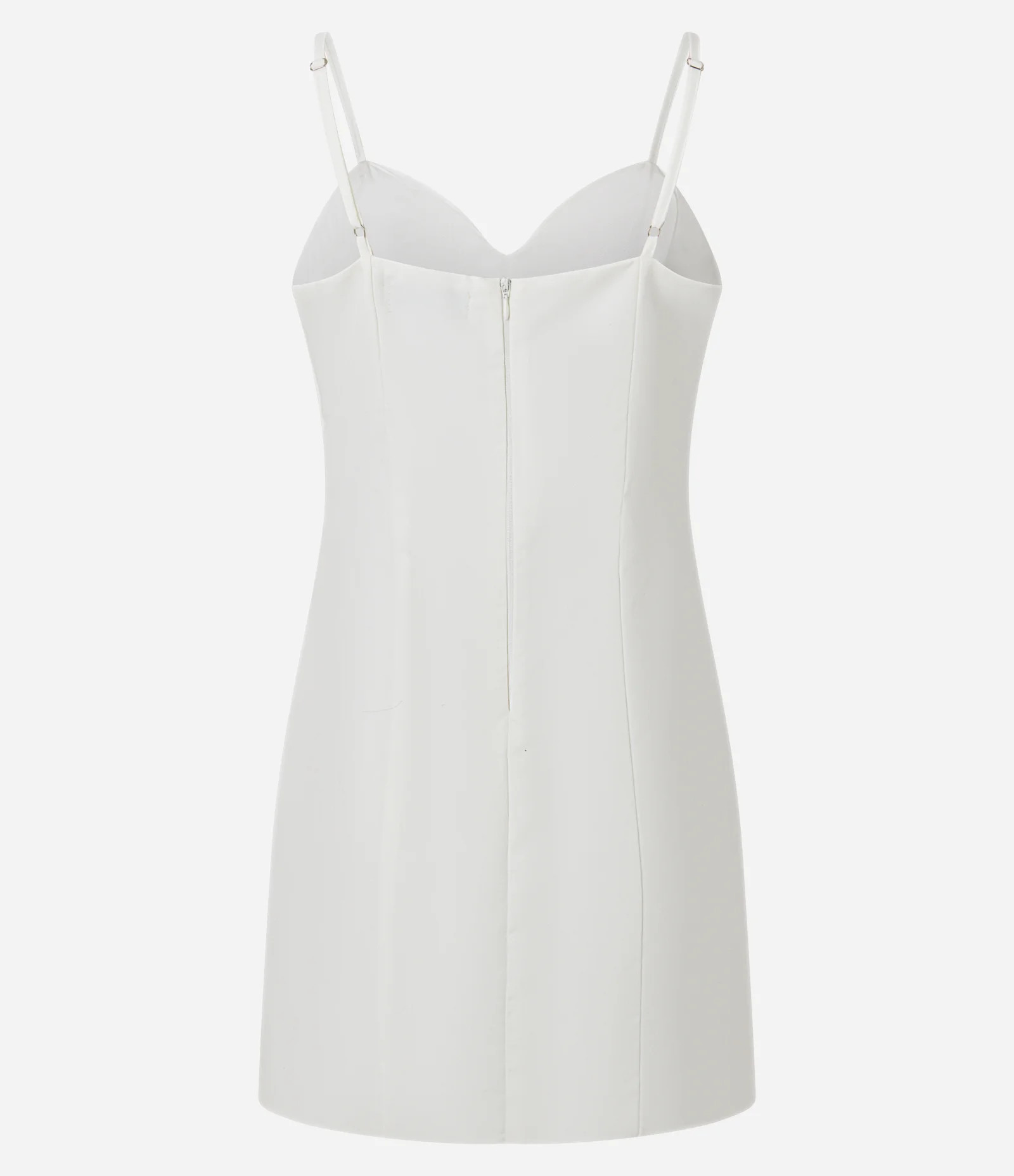 Vestido Curto em Alfaiataria com Decote Coração e Zíper nas Costas Branco - Lojas Renner | Renner (BR)