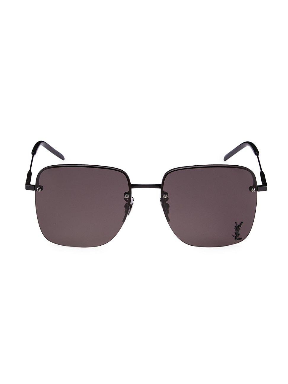 Saint Laurent Women's Monogram 58MM Square Sunglasses - Black | Saks Fifth Avenue