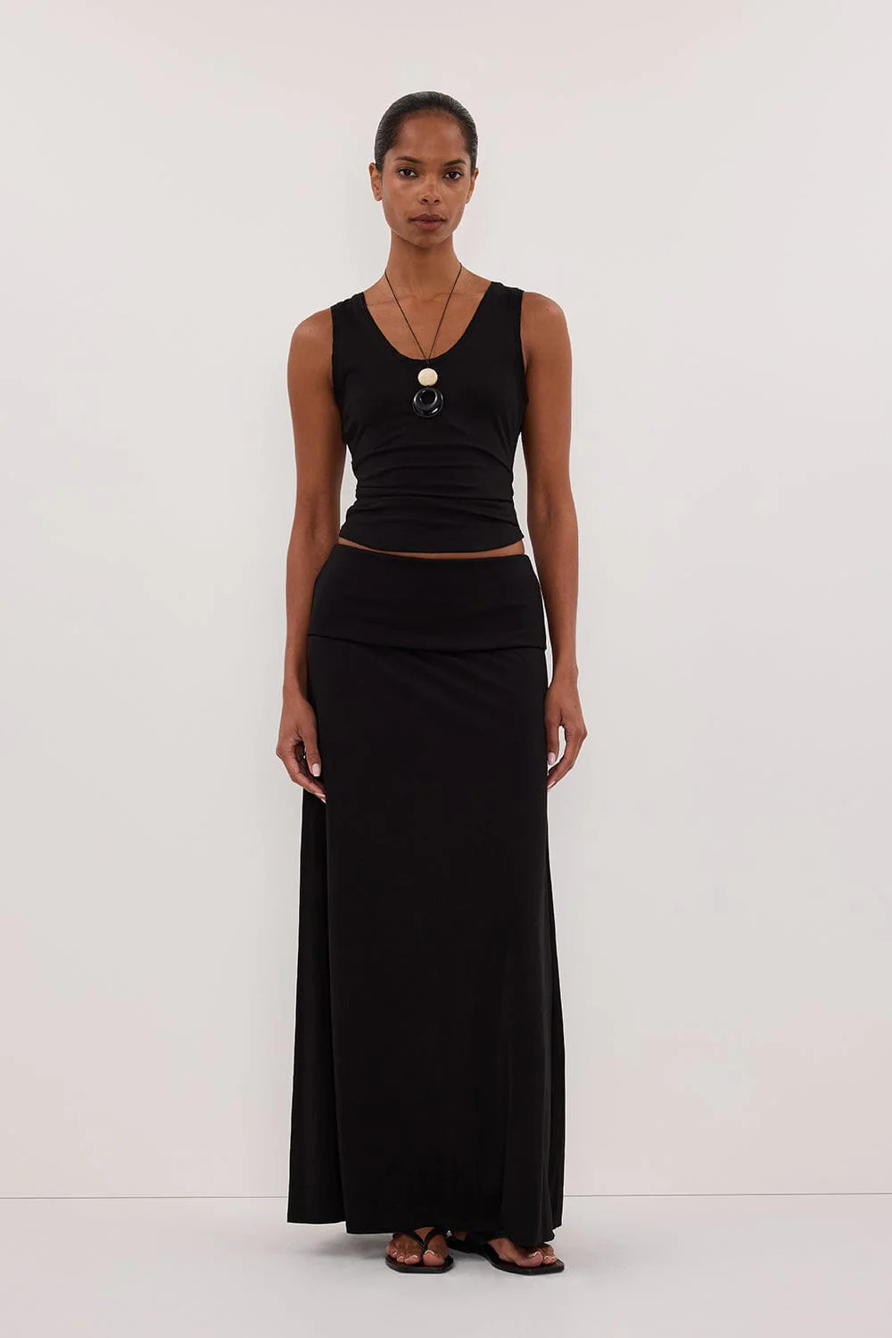 JULIE BLACK MODAL BLEND MAXI SKIRT | DISSH