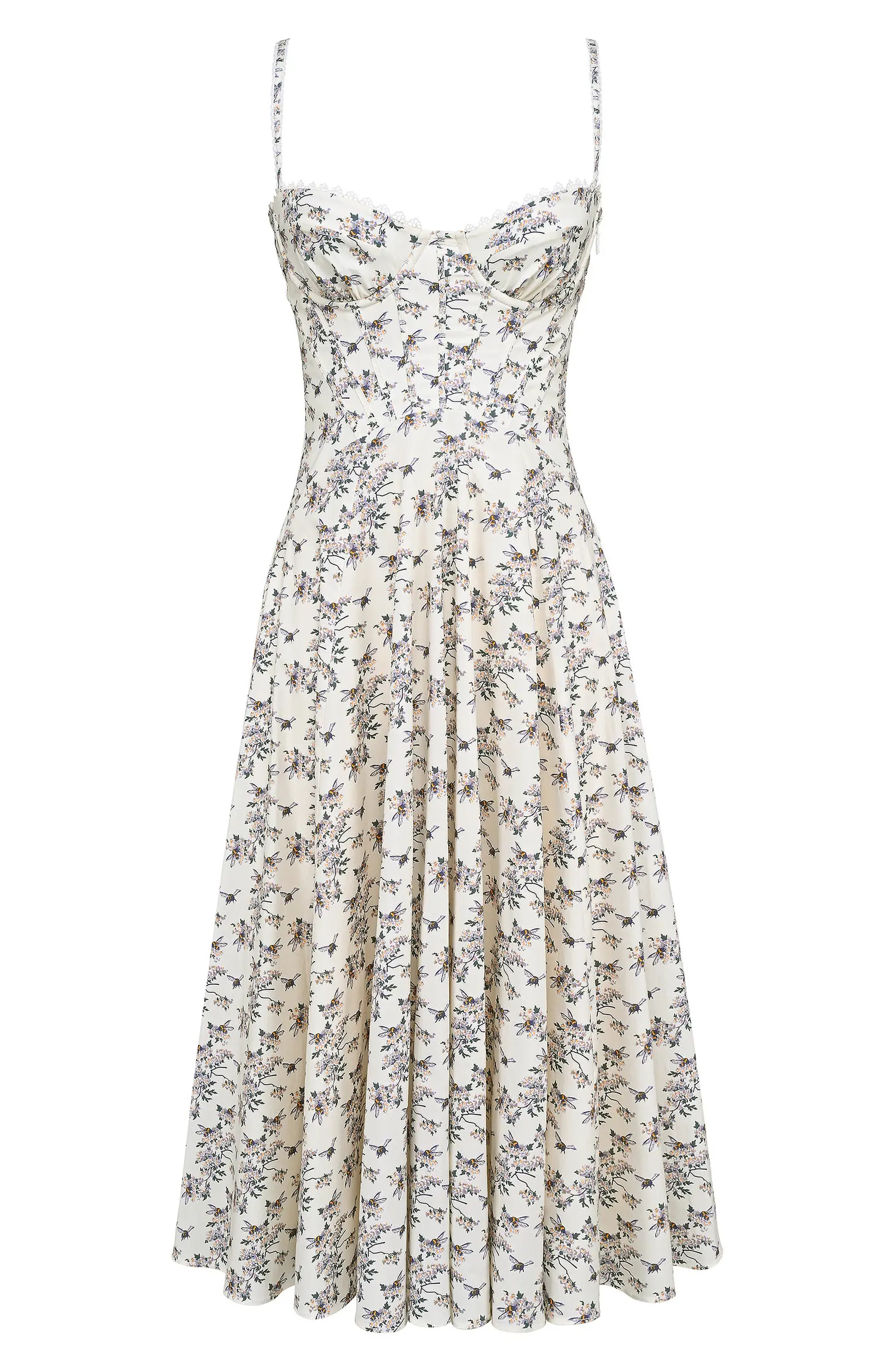 Steffani Floral Corset Midi Sundress | Nordstrom