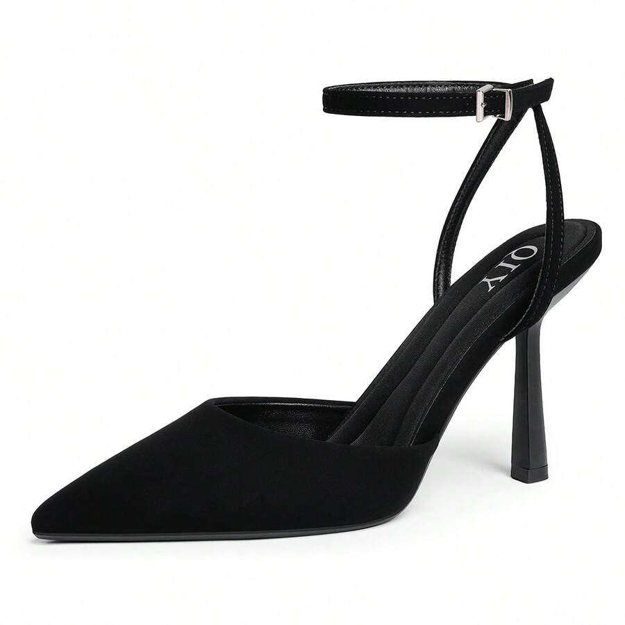QIY Closed Toe Ankle Strap Heels Women Pumps Pointed Toe Heeled Sandals For Women Stiletto Weddin... | SHEIN