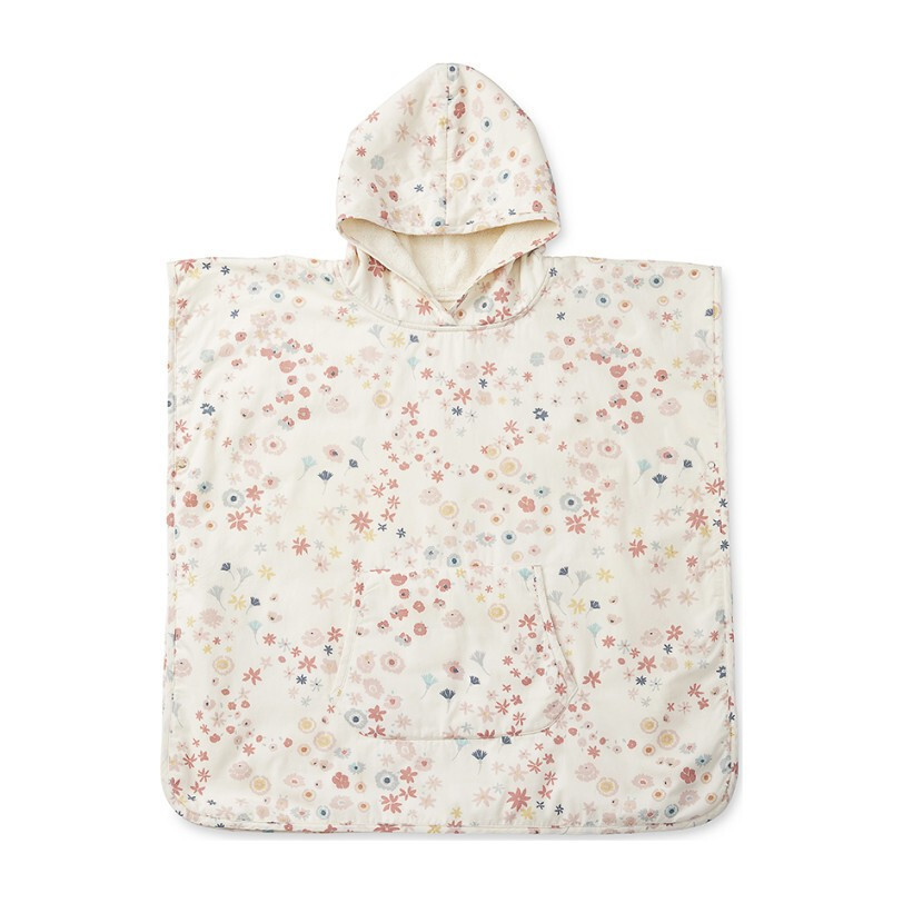 Meadow Hooded Towel Poncho, Pink | Maisonette