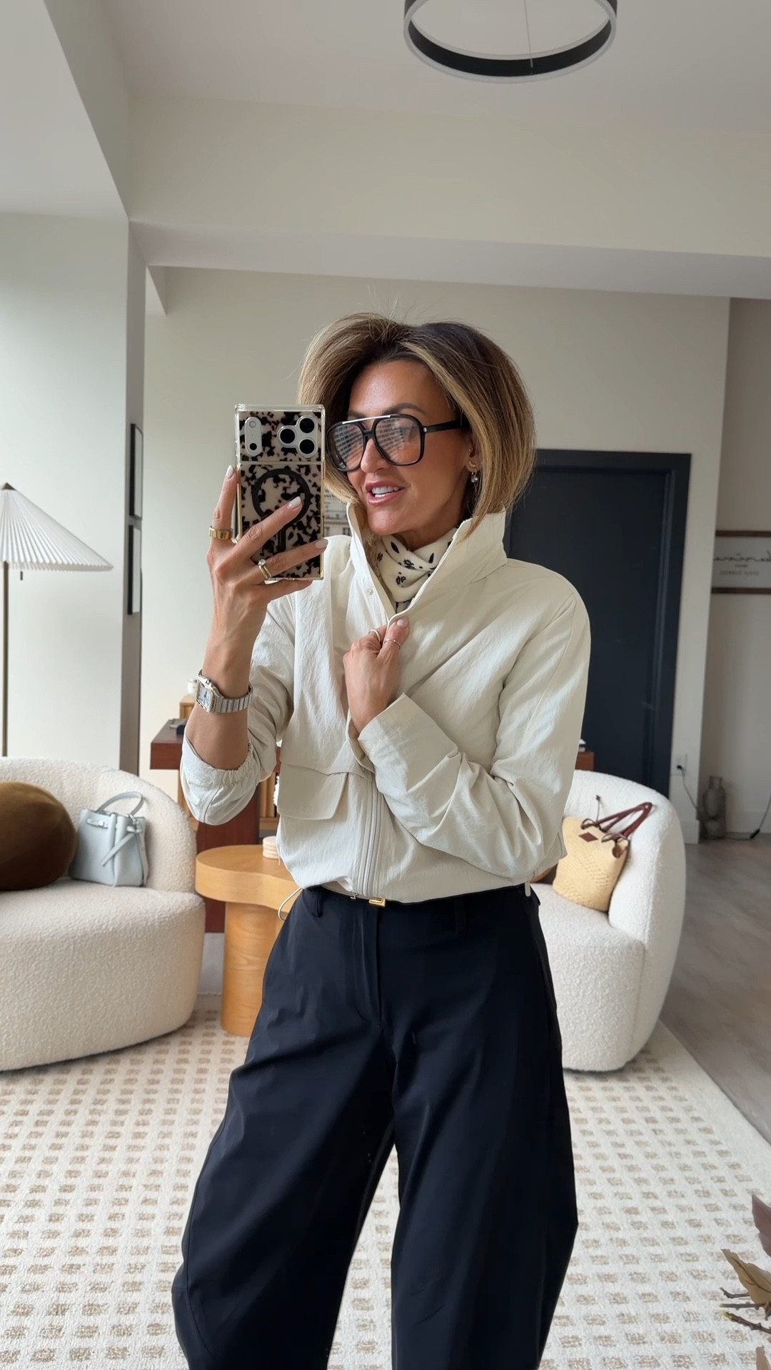 What I wore to the office today! Comfiest pants with a stretchy lightweight material and our favorite effortless jacket in the classic fit with adjustable waist, size 2. 

#LTKootd #LTKWorkwear #LTKOver40