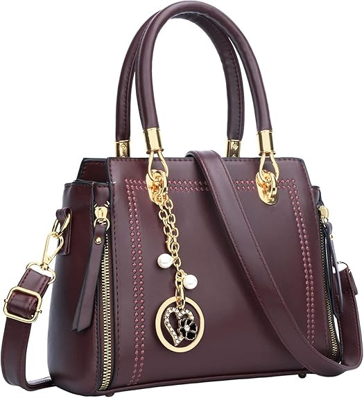 KKXIU Stylish Women Satchel Purses and Handbags Vegan Leather Top Handle Shoulder Crossbody Bag | Amazon (US)