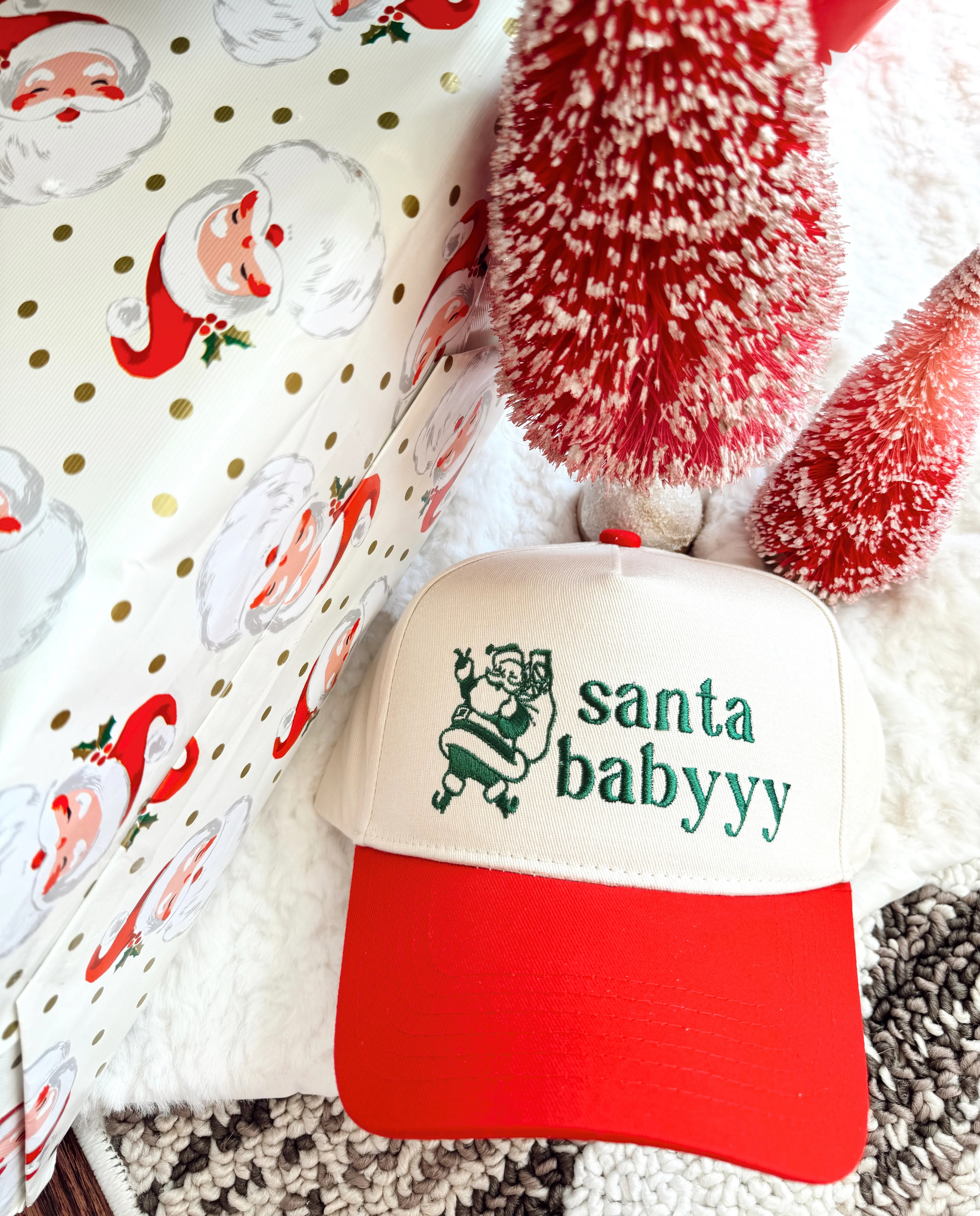 Santa Baby - Red Vintage Trucker Hat | KenzKustomz