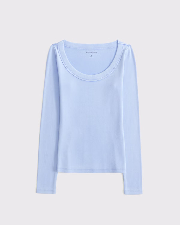 Long-Sleeve Balletic Scoopneck Top | Abercrombie & Fitch (US)