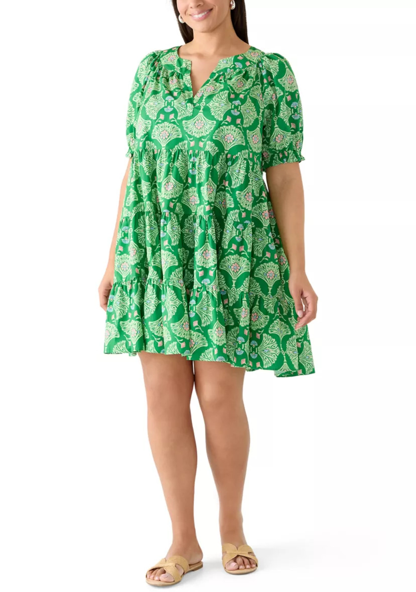 Plus Size Print Peasant Dress | Belk