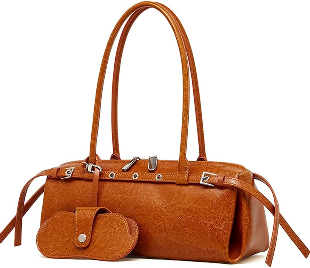 Bolso de cuero genuino para mujer, bolso de hombro de piel de vaca | Amazon (US)