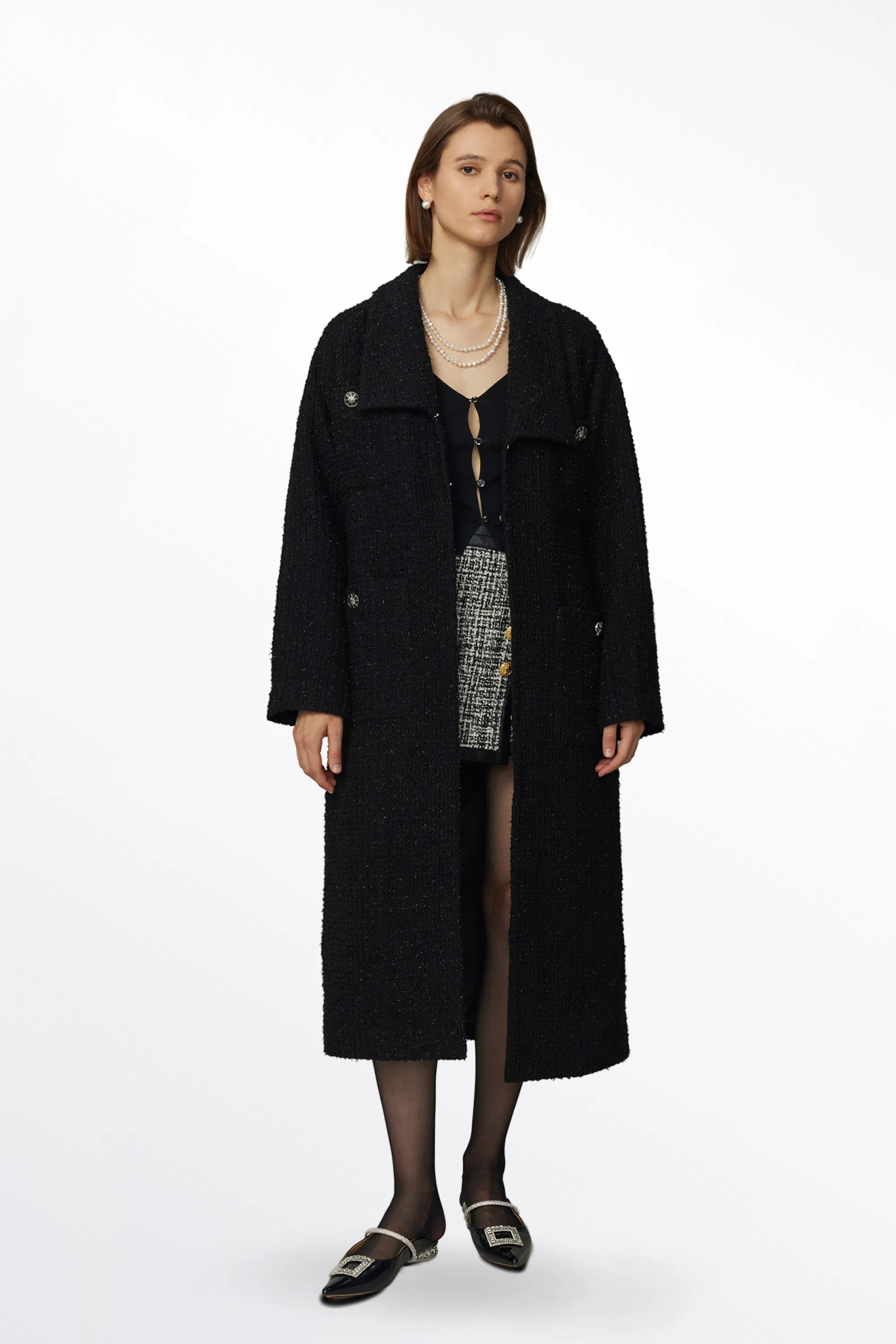 Hortensia Coat in Wool Blend Tweed | Fabrique