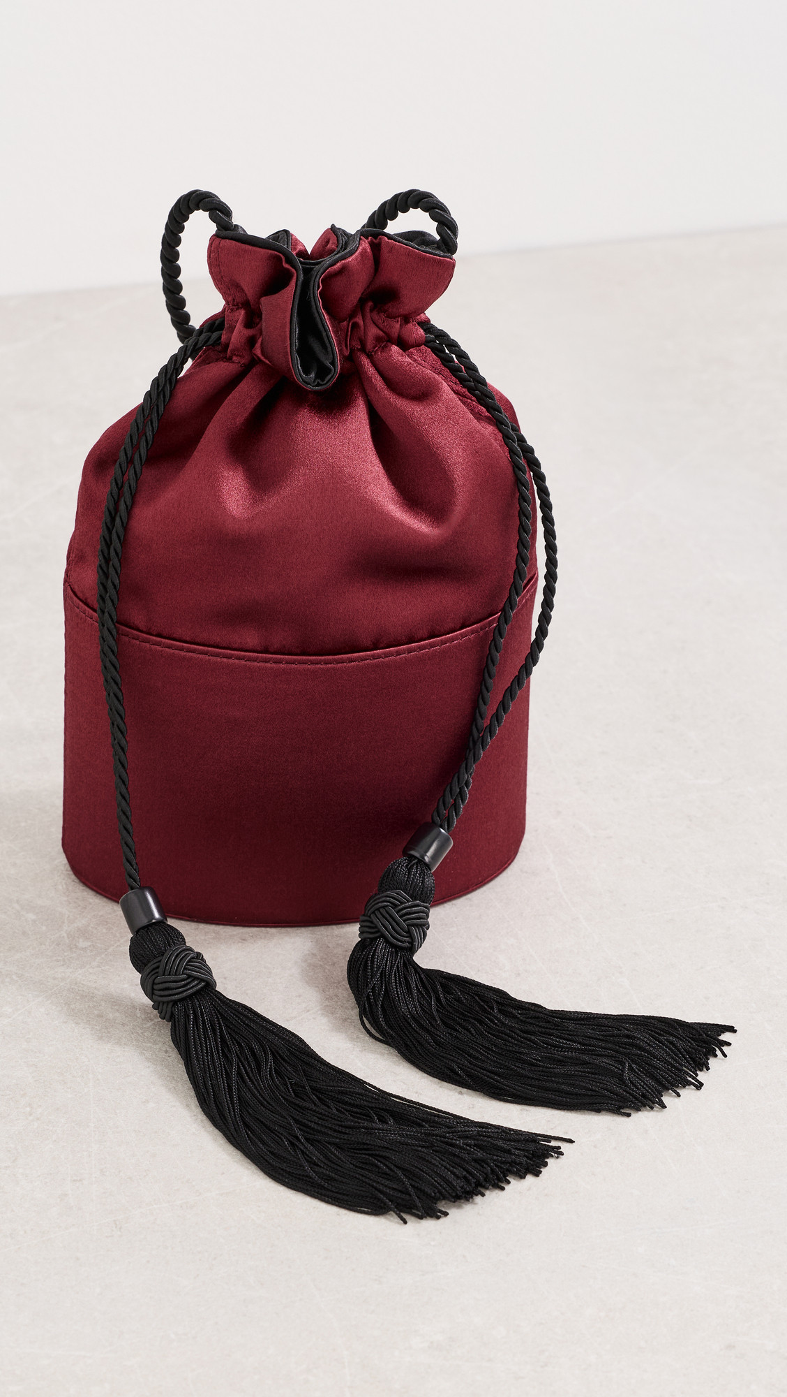 Hunting Season The Satin Lola Bucket Bag Burgundy One Size | Shopbop