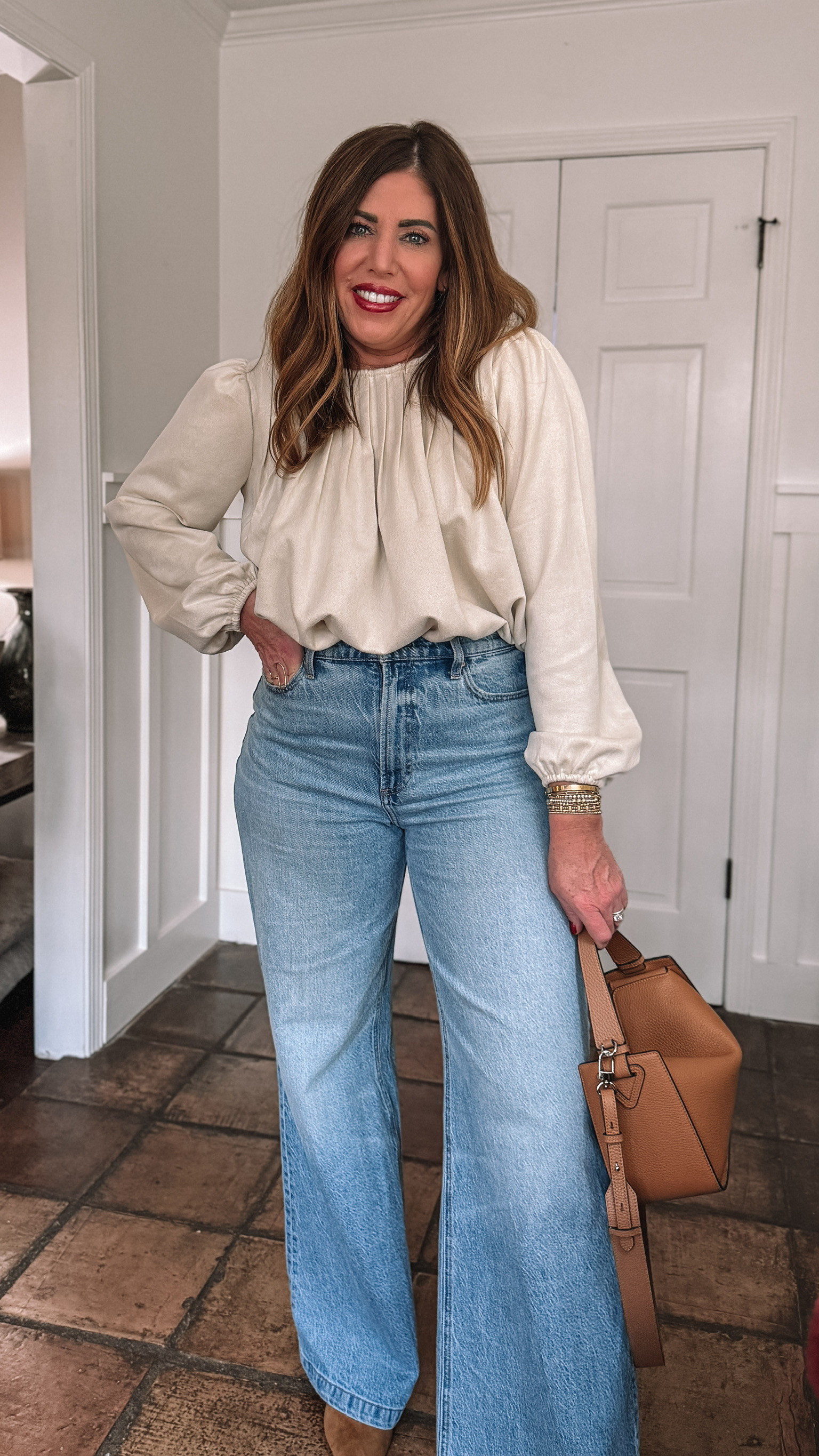 Anthro look for less top from Amazon. Perfect to wear for New Year’s, any party, going out, you can wear them to work, church & more! So easy to dress up a pair of jeans or pants! They come in this faux suede & velvet in a short sleeve and long sleeve option. Several colors available great quality and so pretty. 

 #LTKgrwm #LTKOver40 #LTKMidsize