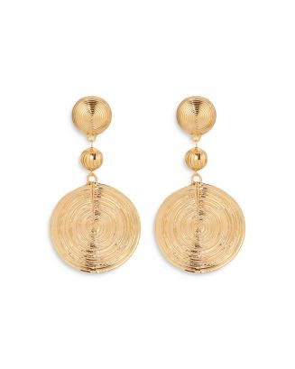 Ettika Textured Double Disc Drop Earrings in 18K Gold Plated  | Bloomingdale's Jewelry & Accessor... | Bloomingdale's (US)