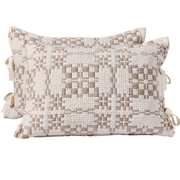 Better Homes & Gardens Ivory Modern Mosaic Cotton Matelasse Pillow Shams, King, 2 Count | Walmart (US)
