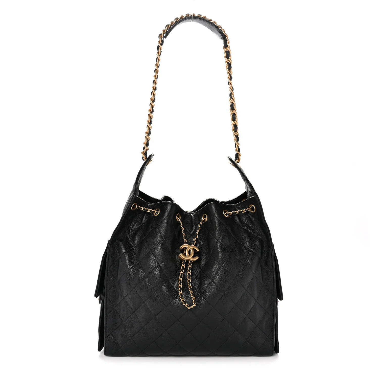 Chanel Caviar Quilted Medium Chanel 25 Handbag Black 1892418 | FASHIONPHILE (US)