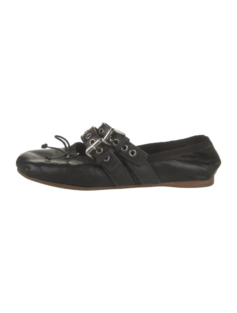 Leather Bow Accents Ballet Flats | The RealReal