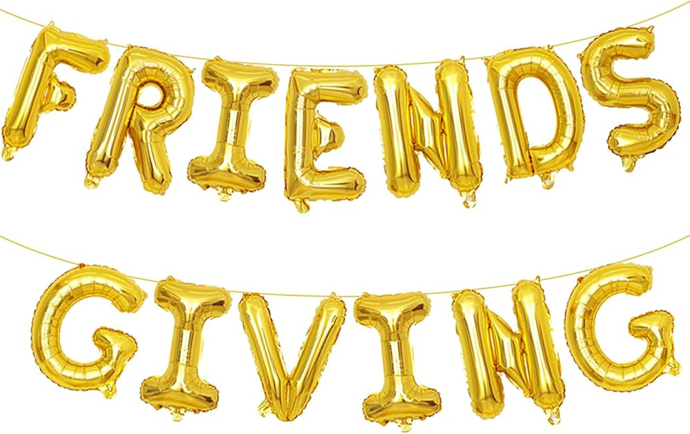 16 Inches FRIENDSGIVING Balloons Hanging Banner Decorations, Aluminum Foil Letter Balloons for Fr... | Amazon (US)