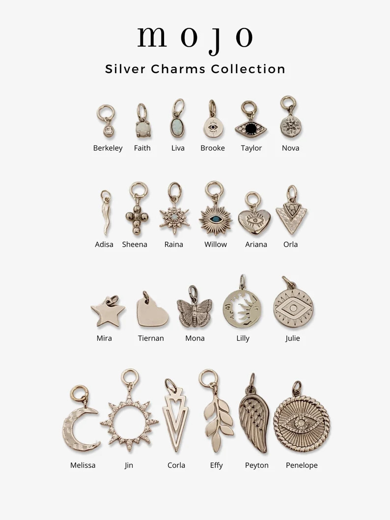 NEW! Silver Charms, Sterling Silver, Rhodium Add on Necklace Pendant Evil Eye Coin Butterfly Ange... | Etsy (US)