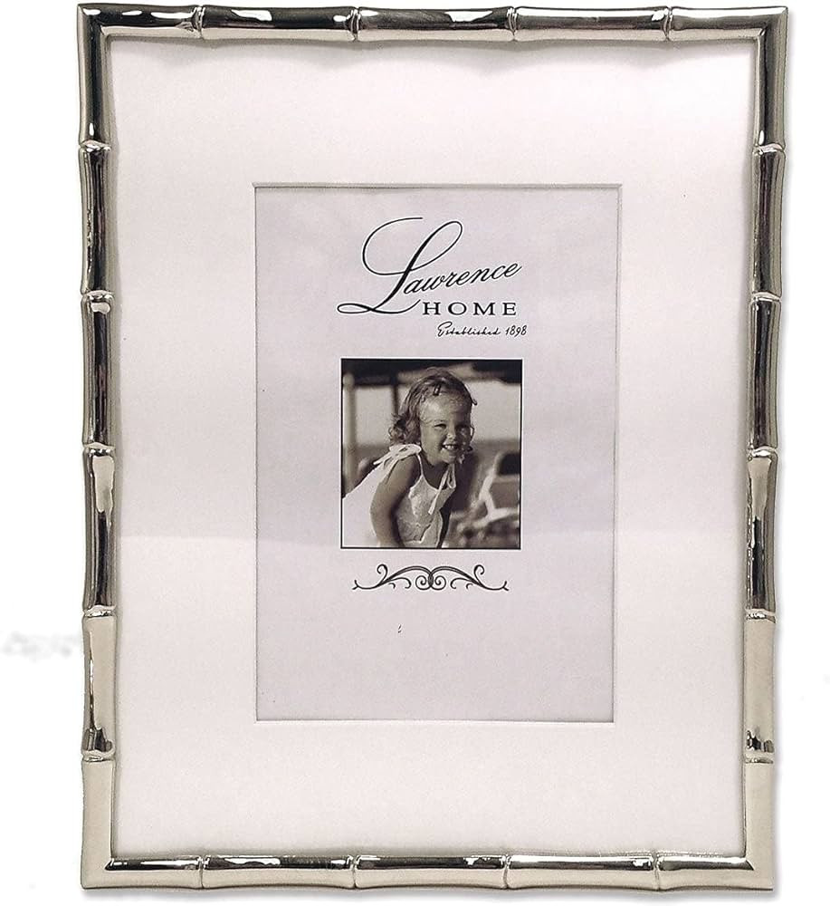 Lawrence Frames Bamboo Design Metal Frame, 8x10, Matted 5x7, Silver | Amazon (US)