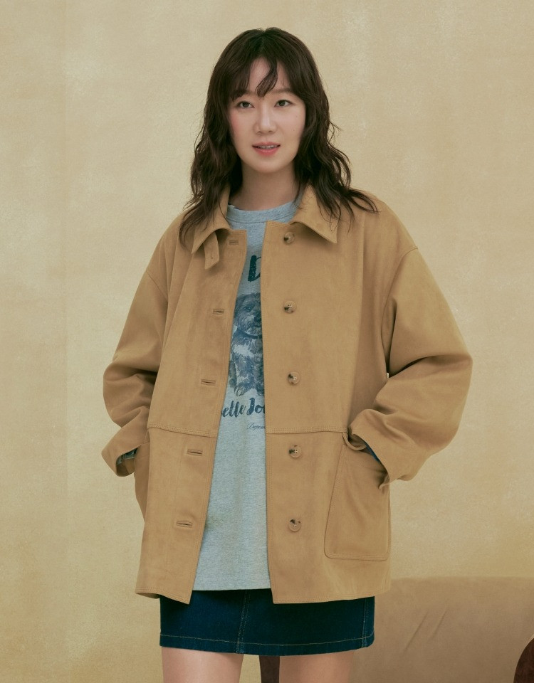 suede pocket single jacket - yellow beige | Depound