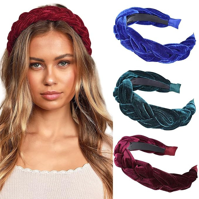 Velvet Braided Flock Padded Headband - AWAYTR Spanish Vintage Style Alice Hair band Matador Headb... | Amazon (US)