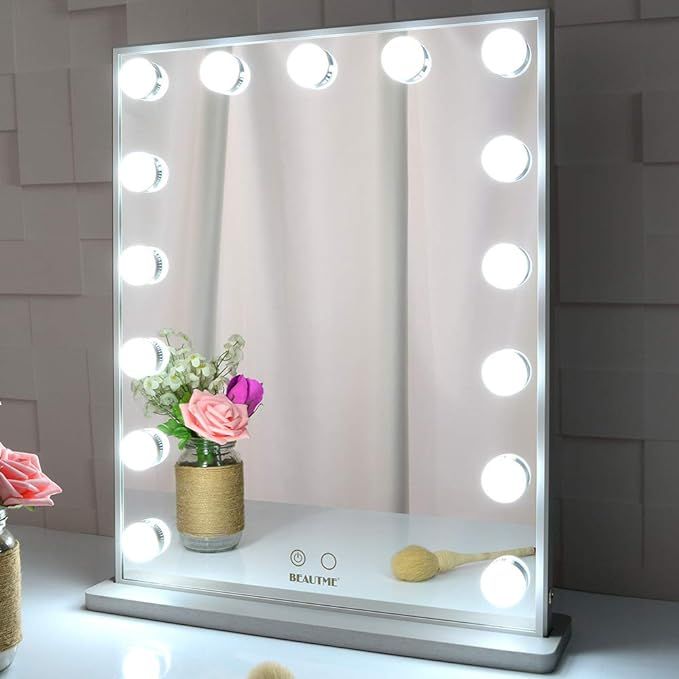 BEAUTME Hollywood Makeup Vanity Mirror with Lights,Bedroom Lighted Standing Tabletop Mirror,LED C... | Amazon (US)