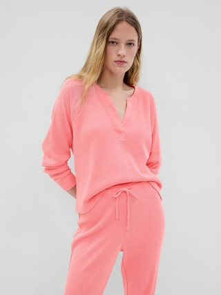 Waffle Split-Neck PJ Top | Gap (US)