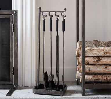Industrial 5-Piece Fireplace Tool Set | Pottery Barn (US)