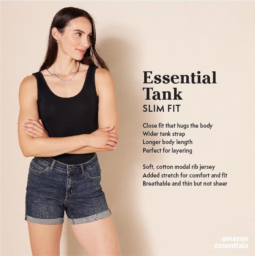 Amazon Essentials Women's Slim-Fit Tank, Pack of 2 | Amazon (US)