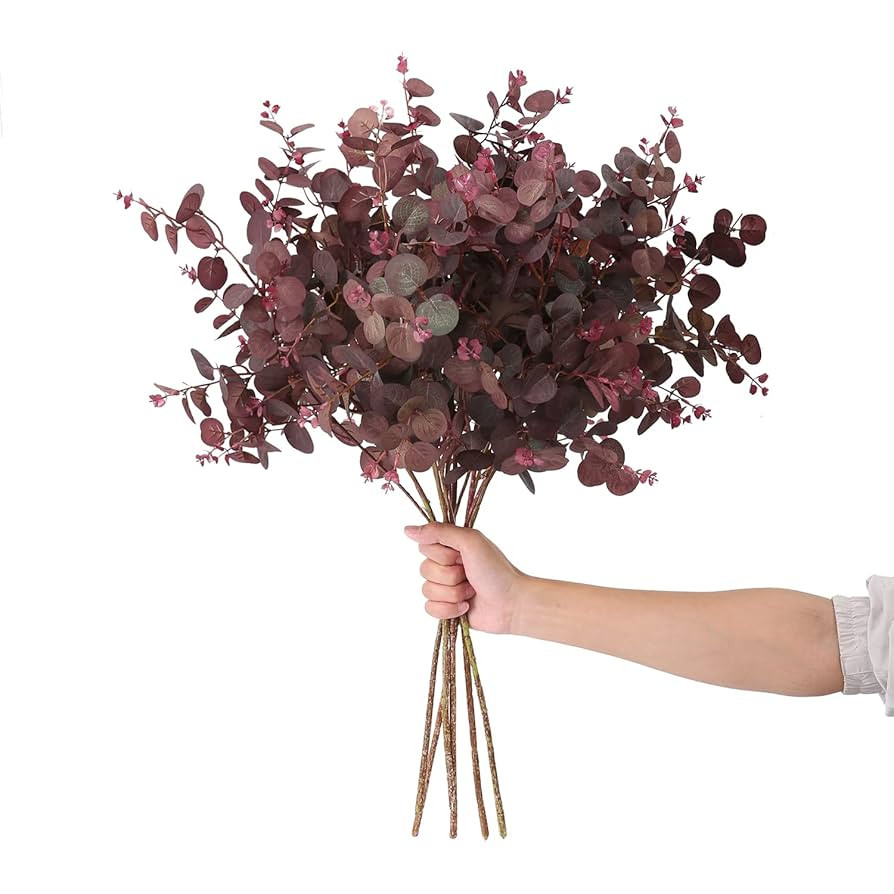 3Pcs Artificial Plants Silk Eucalyptus Leaves Tall 29" Eucalyptus Stems Branches Floral Arrangeme... | Amazon (US)