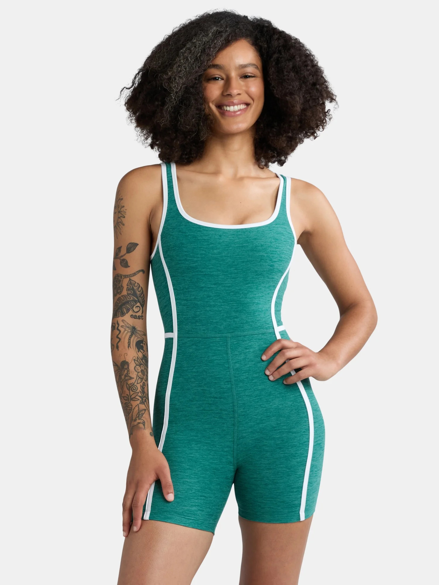 Athletic Works Women's and Women's Plus ButterCore Tipped Tennis Romper, Sizes XS-4X - Walmart.co... | Walmart (US)