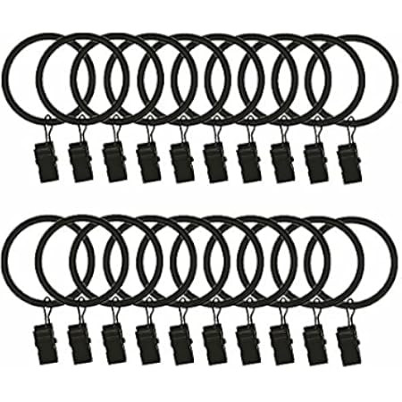 Ivilon Curtain Rings - Set of 14 Decorative Drapery Rings Curtain Clip Rings with Strong Clips 2" Di | Amazon (US)