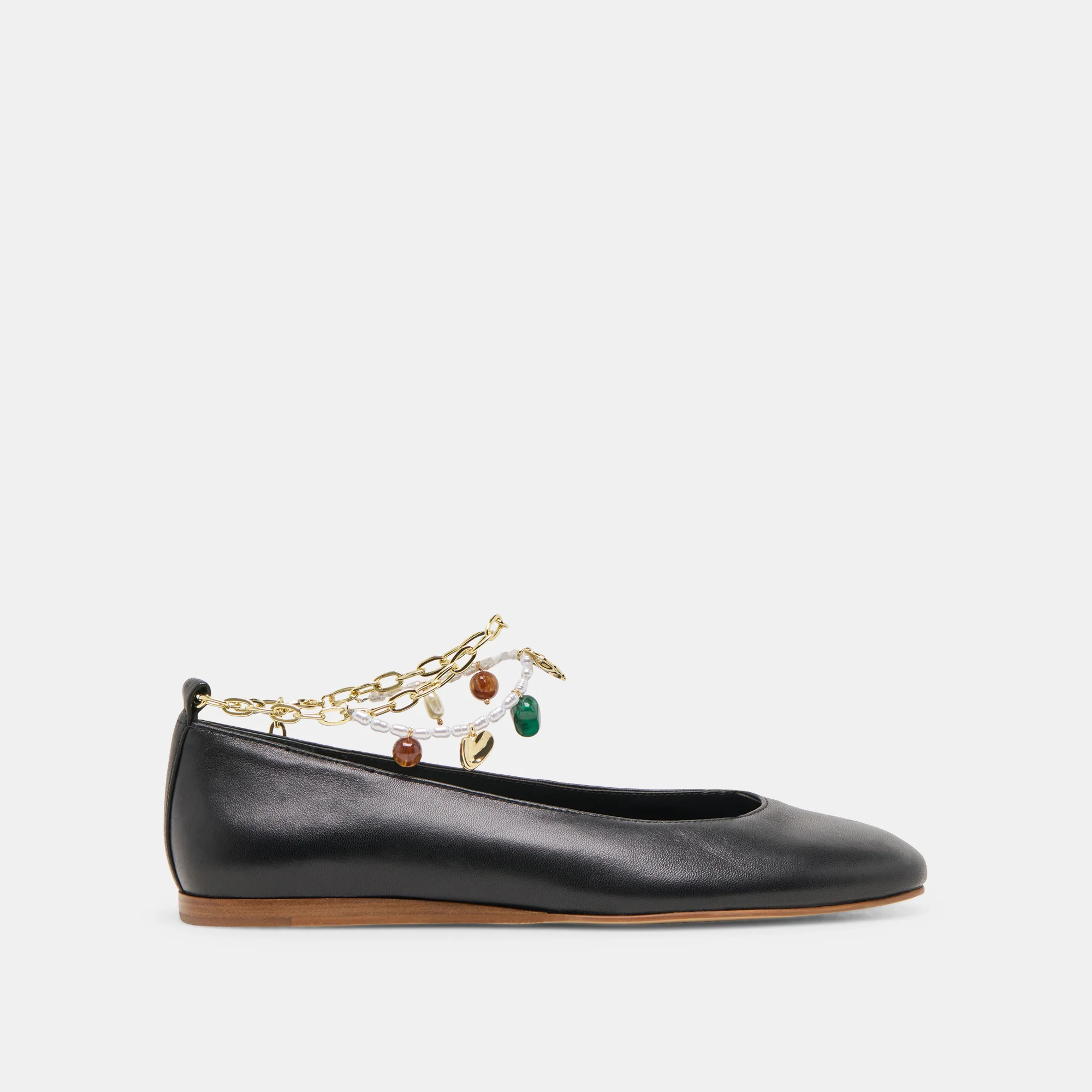 Baiden Ballet Flats Black Leather | DolceVita.com