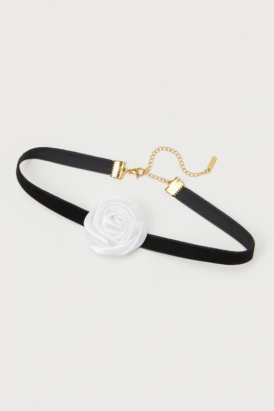 Jamie Black Rosette Choker Necklace | Lulus (US)