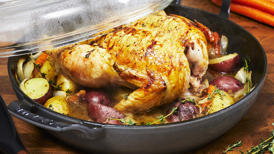 Staub Cast Iron 3.5-qt Braiser with Glass Lid - White - Walmart.com | Walmart (US)