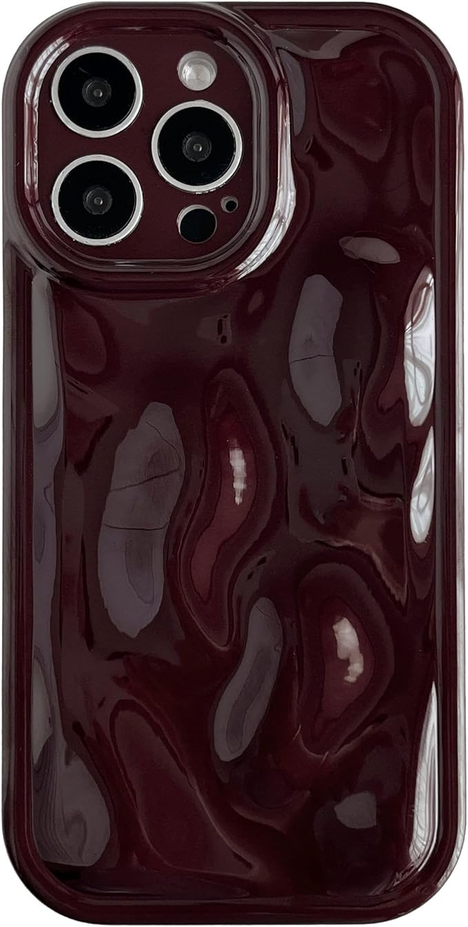 Caseative for iPhone 14 Pro Max Case, Water Ripple Wave Meteorite Bubble Pattern Chrome Plating S... | Amazon (US)