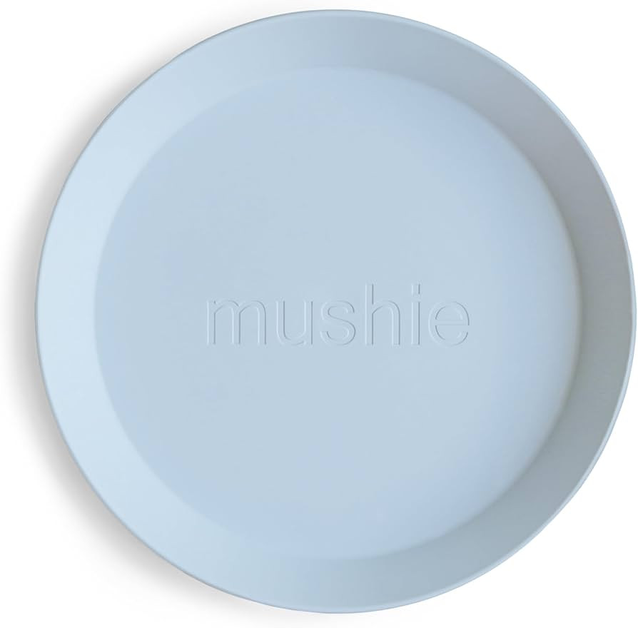 mushie Round Dinnerware Plates for Kids | Made in Denmark, Set of 2 (Powder Blue) | Amazon (US)