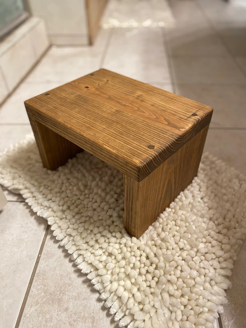 step stool, foot stool, wood foot stool, stepping stool, toilet stool, personalized, small stool,... | Etsy (Global)