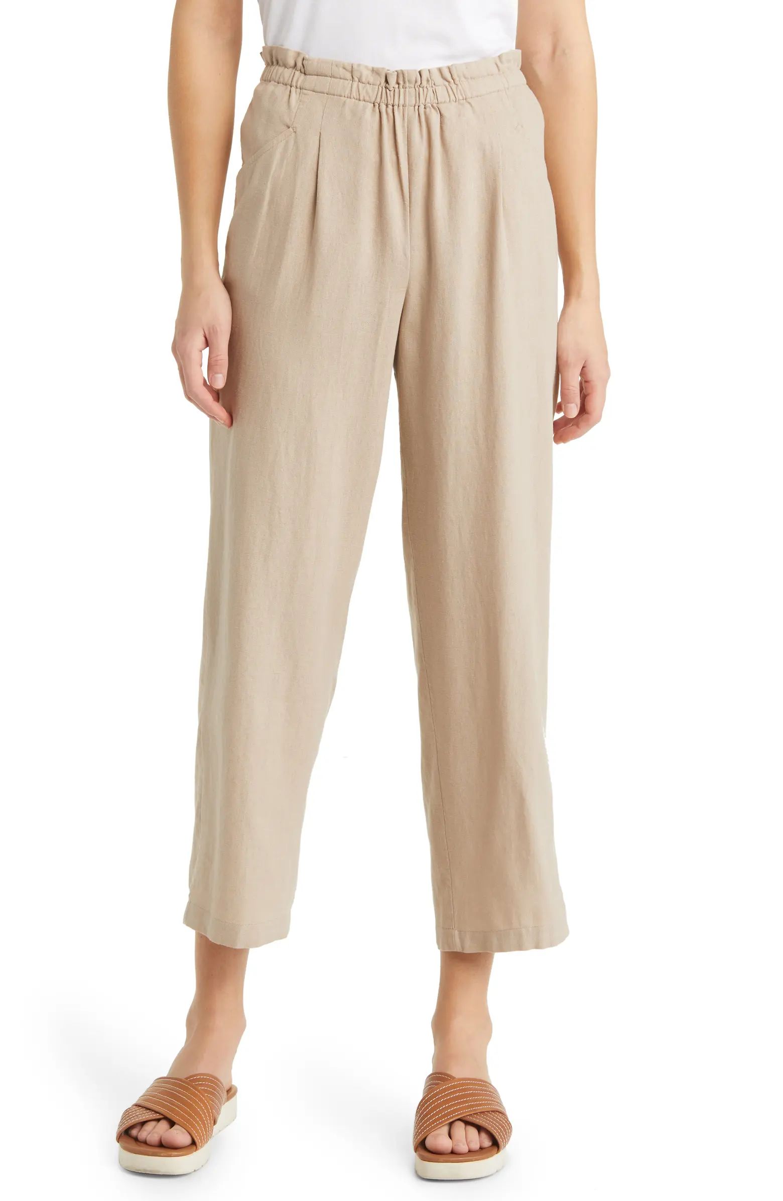 Linen Blend Ankle Pants | Nordstrom