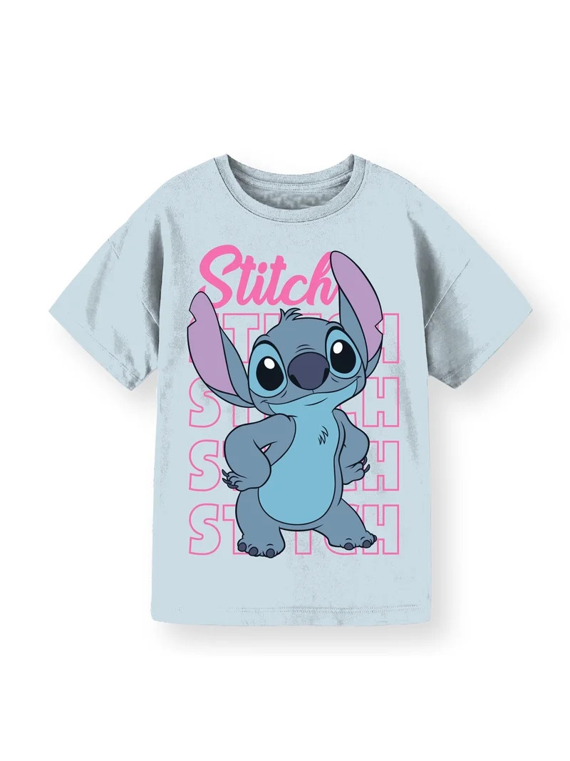 Disney Lilo & Stitch Girls Short Sleeve Graphic T-Shirt, Sizes 4-16 & Plus | Walmart (US)