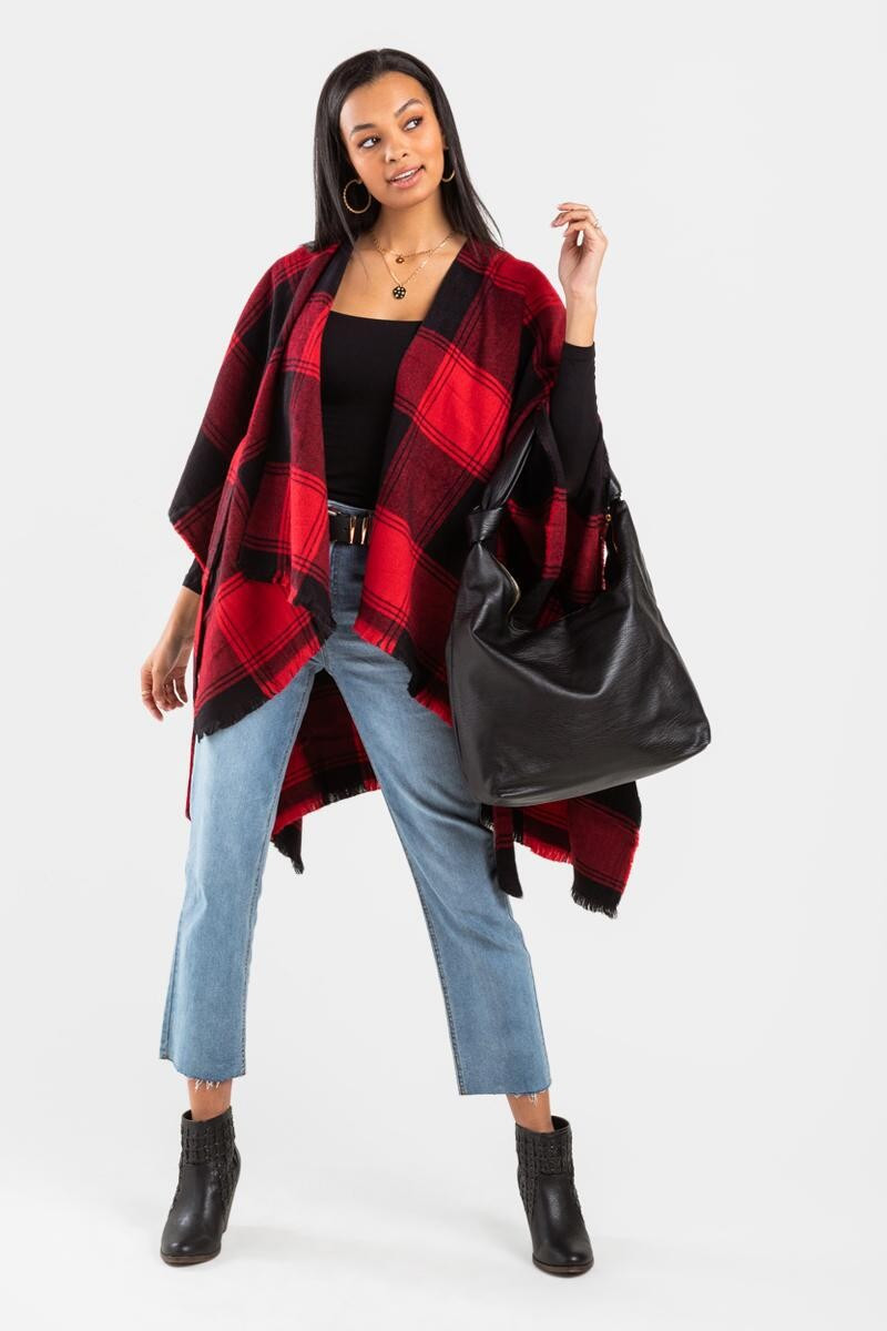 Deane Buffalo Fringe Poncho | Francesca’s Collections