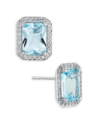 Emerald Cut Halo Stud Earrings | Bloomingdale's (US)