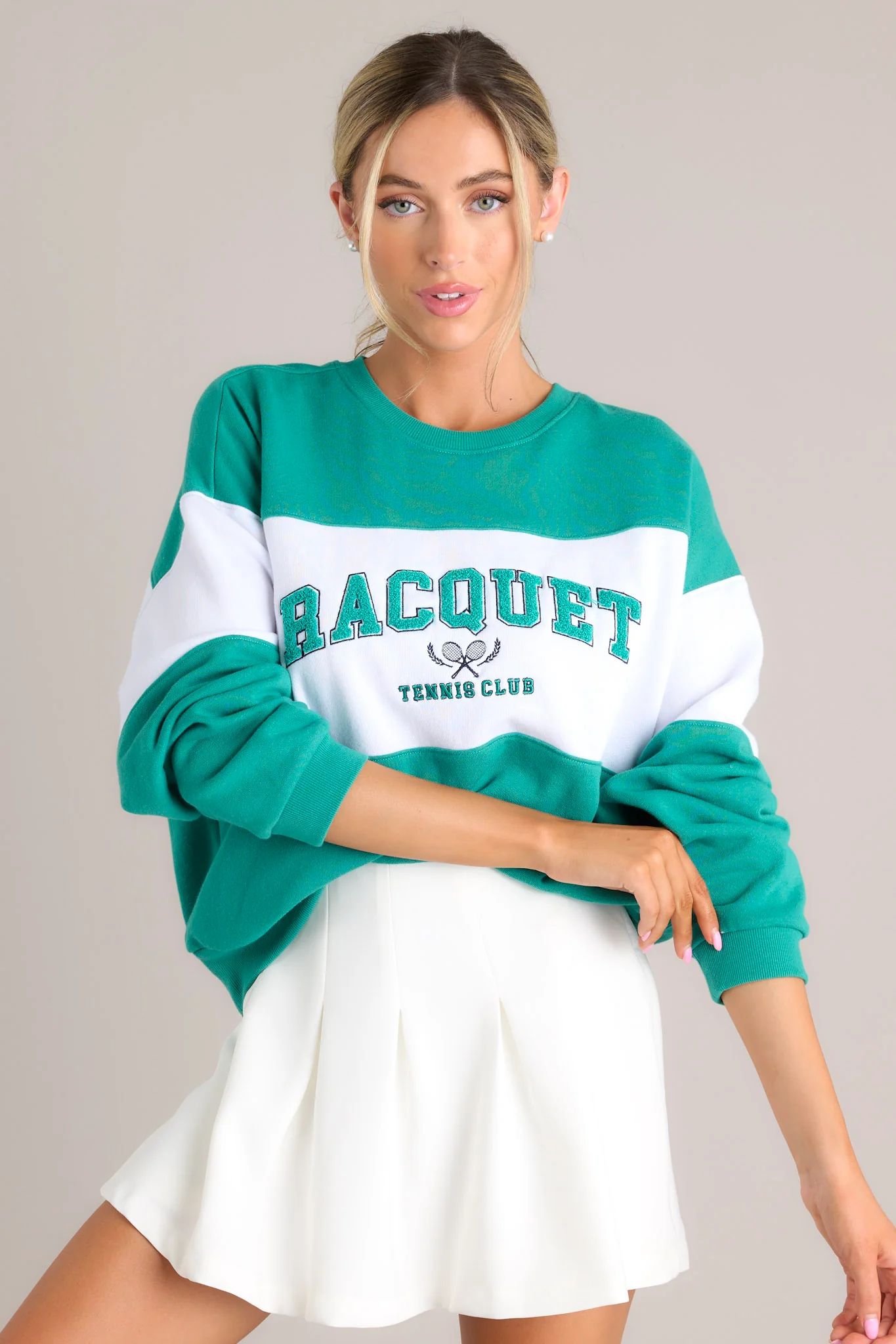 Z-Supply Racquet Team Green Sweatshirt | Red Dress