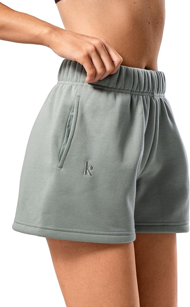 Kamo Fitness CozyTec Sweat Shorts Women High Waisted Lounge Comfy Casual Cotton Shorts with Pocke... | Amazon (US)