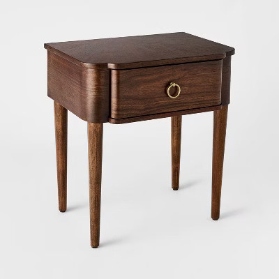 Nephi One Drawer Accent Table Walnut Brown Wood Veneer - Threshold™ designed with Studio McGee | Target
