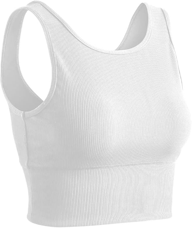 Climb Workout Crop Tank Tops for Women Solid Comfort Sleeveless Shirts Reversible Ribbed Tank Top... | Amazon (US)