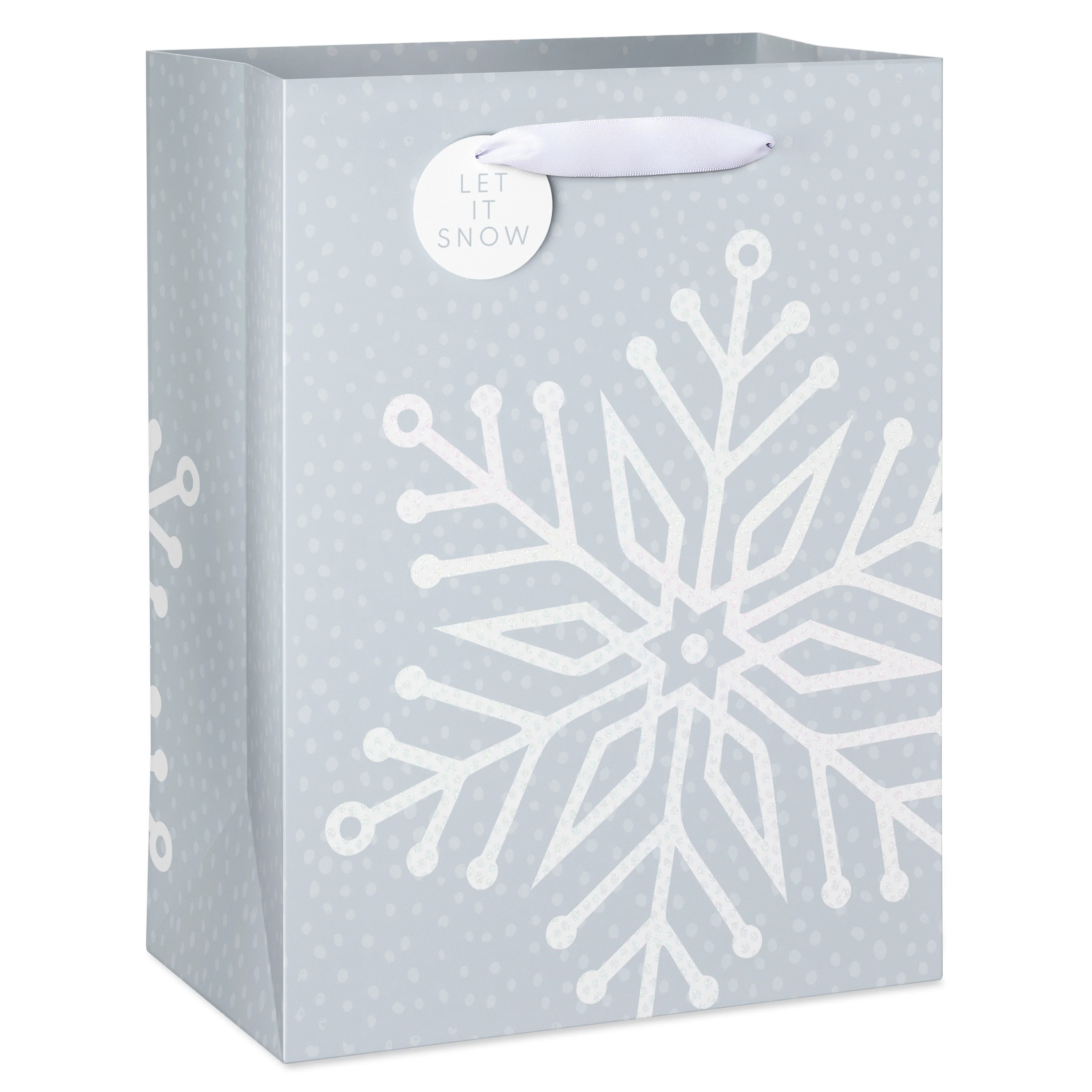 American Greetings 9 in. Christmas Gray Gift Bag, Snowflake (1-Count) | Walmart (US)