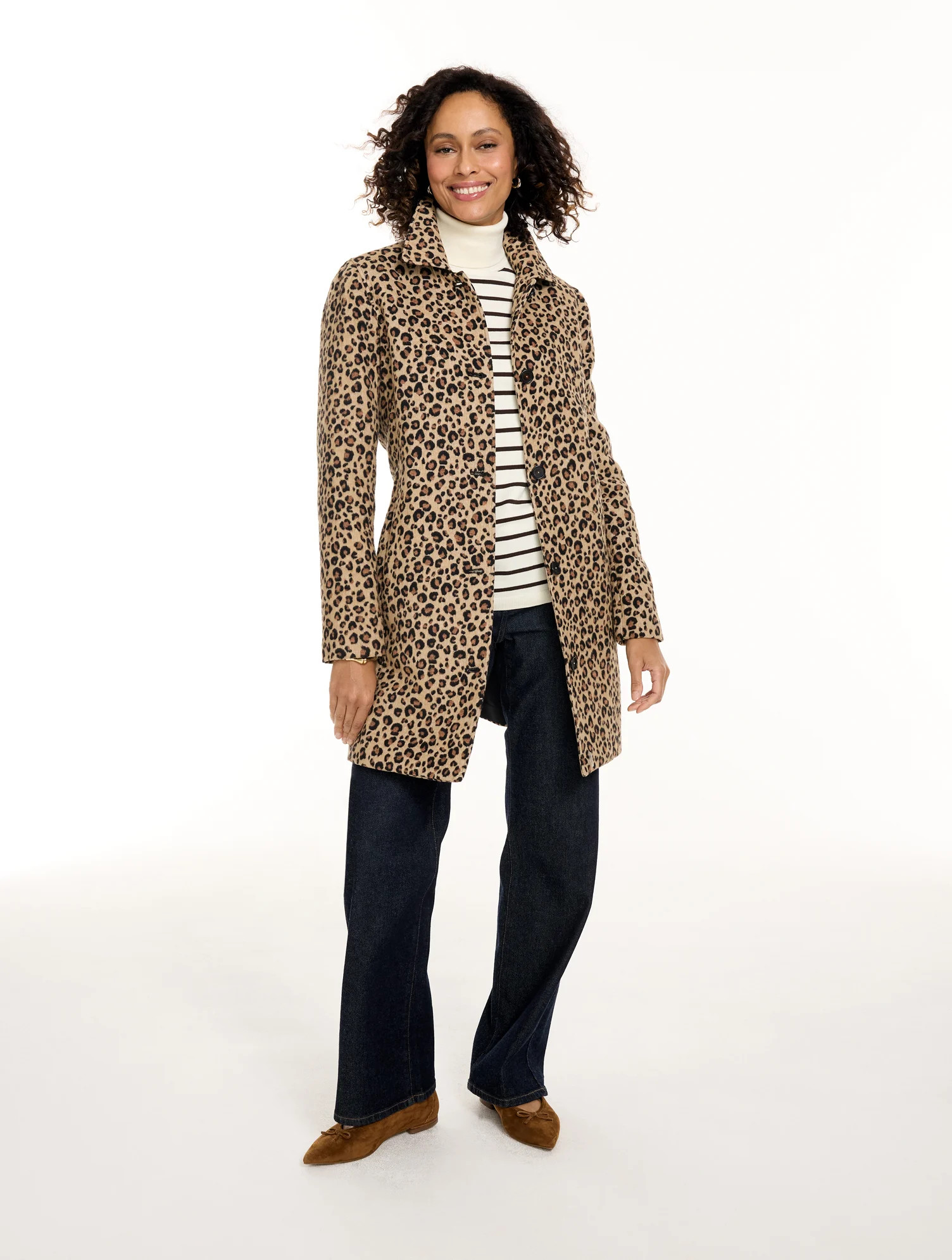 Lavish Leopard Car Coat - Tobacco - Small Talbots | Talbots