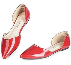 MUSSHOE Flat Shoes Women D'Orsay Pointed Toe Ankle Strap Women's Flats | Amazon (US)